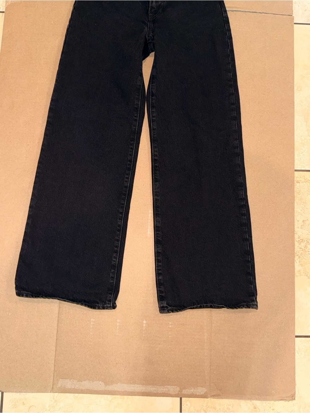 Levi’s Ribcage Wide Leg Jeans Black Size 27 High Rise Like New - Picture 4 of 14
